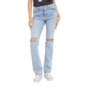 Edgely Slim Boot High Rise Ripped Distressed Jeans Light Wash Stretch Maurices 8